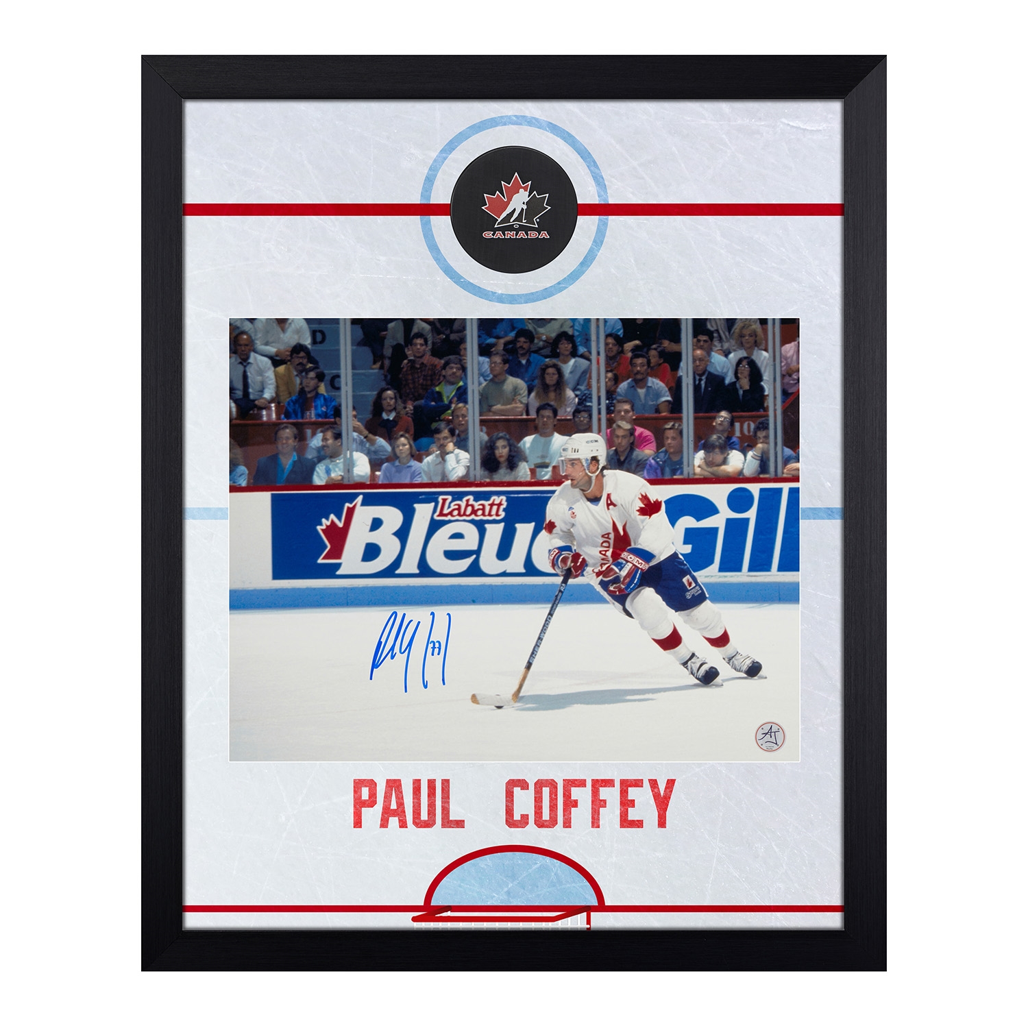 Paul Coffey Signed Team Canada Graphic Rink 19x23 Frame