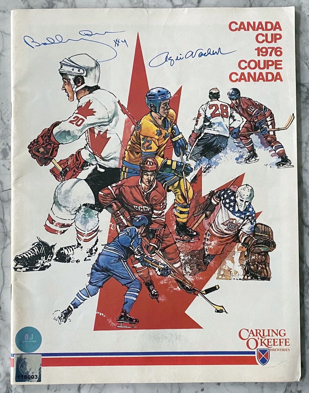 Bobby Orr & Rogie Vachon Dual Signed 1976 Canada Cup Original Full Program